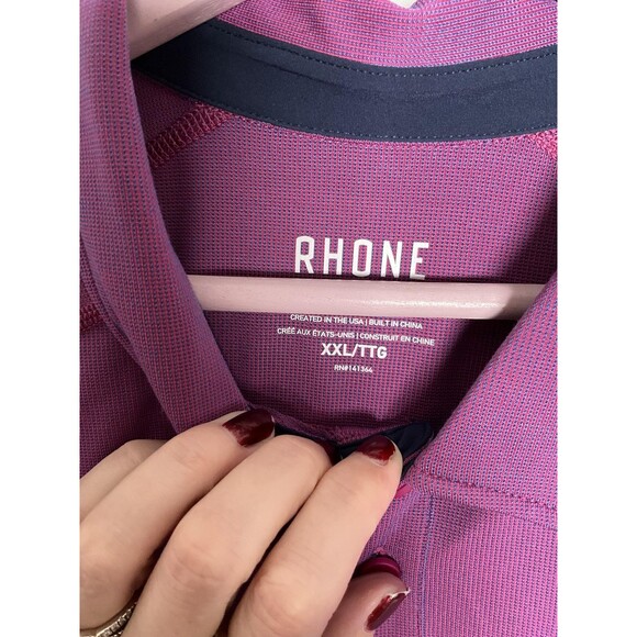 Rhone Polo Shirt Mens 2XL Purple Performance Stretch Golf Athletic 101346 - Picture 2 of 10